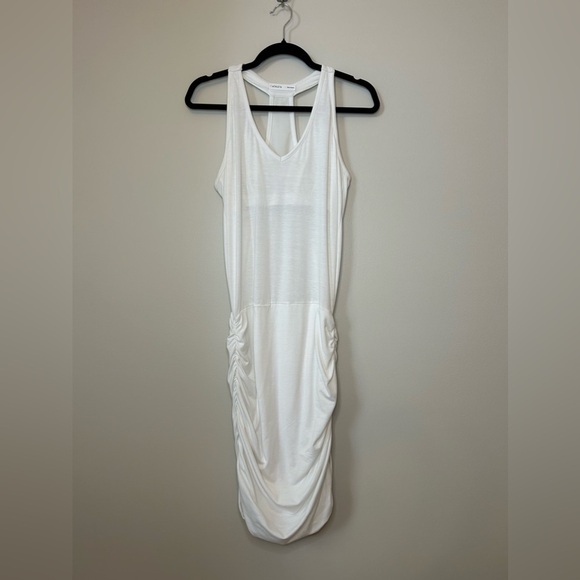 Athleta Tee Racerback Ruched Sleeveless Midi
Dress White Small - Picture 2 of 6